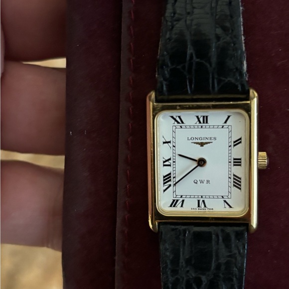 Longines Gold Case with Black Strap Ladies Watch - Picture 2 of 13